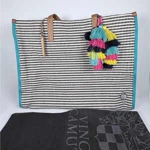 Vince Camuto Tote Bag Black/chestnut NWOT